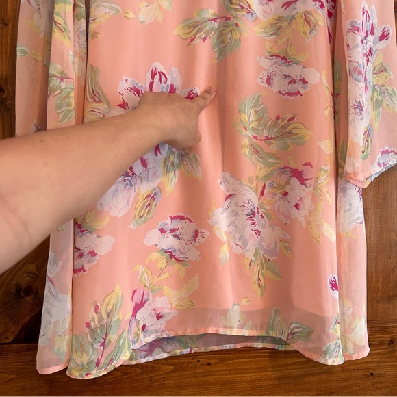 Pink Blush Medium Floral Pink V-Neck Maternity Dress - Picture 5 of 5